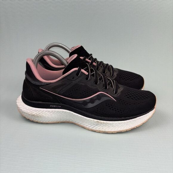 Saucony Hurricane 23 Athletic Running Shoes Women’s Size 8 S10615-45 Black Pink - Picture 1 of 9